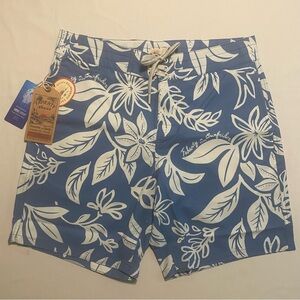 Faherty Surf Rider Sunwashed Board Shorts Men 32 7in Floral Cali Beach Swim